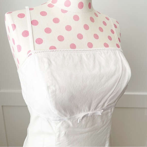 SOLD Express Eyelet Embroidered Midi Dress White Cotton Women’s 5/6 - Picture 2 of 10